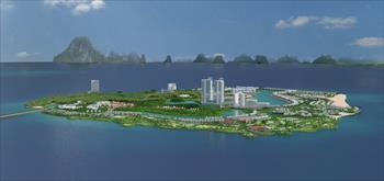 Dự án lấn biển xây đô thị của chúa đảo Tuần Châu nhìn từ trên cao